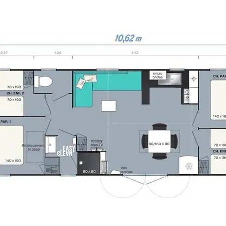 Campingplads Mobil 4 - Terrasse - 8 Pers - Api-1-52-700